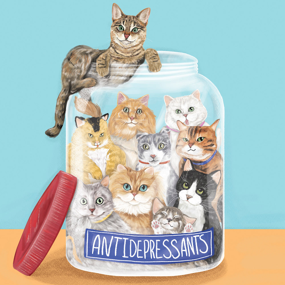 
                      
                        Greeting Card Antidepressant Cats
                      
                    