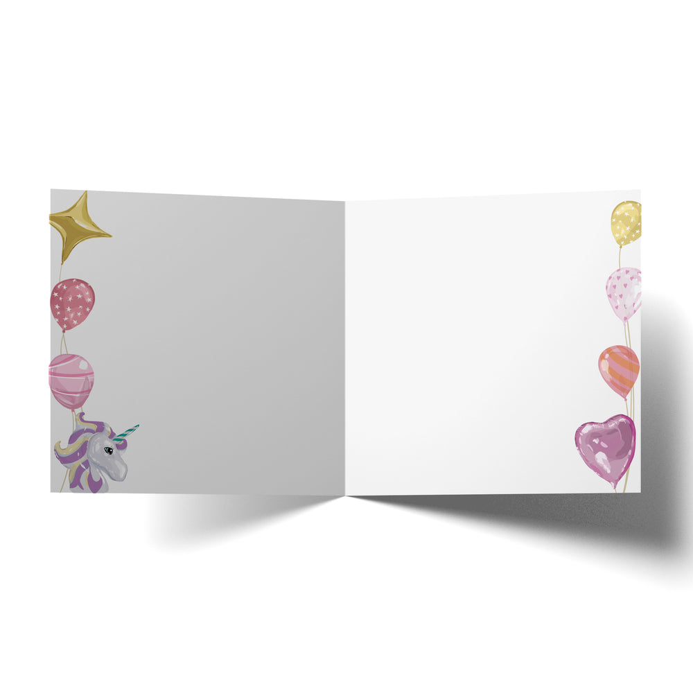 Greeting Card Girl Balloons