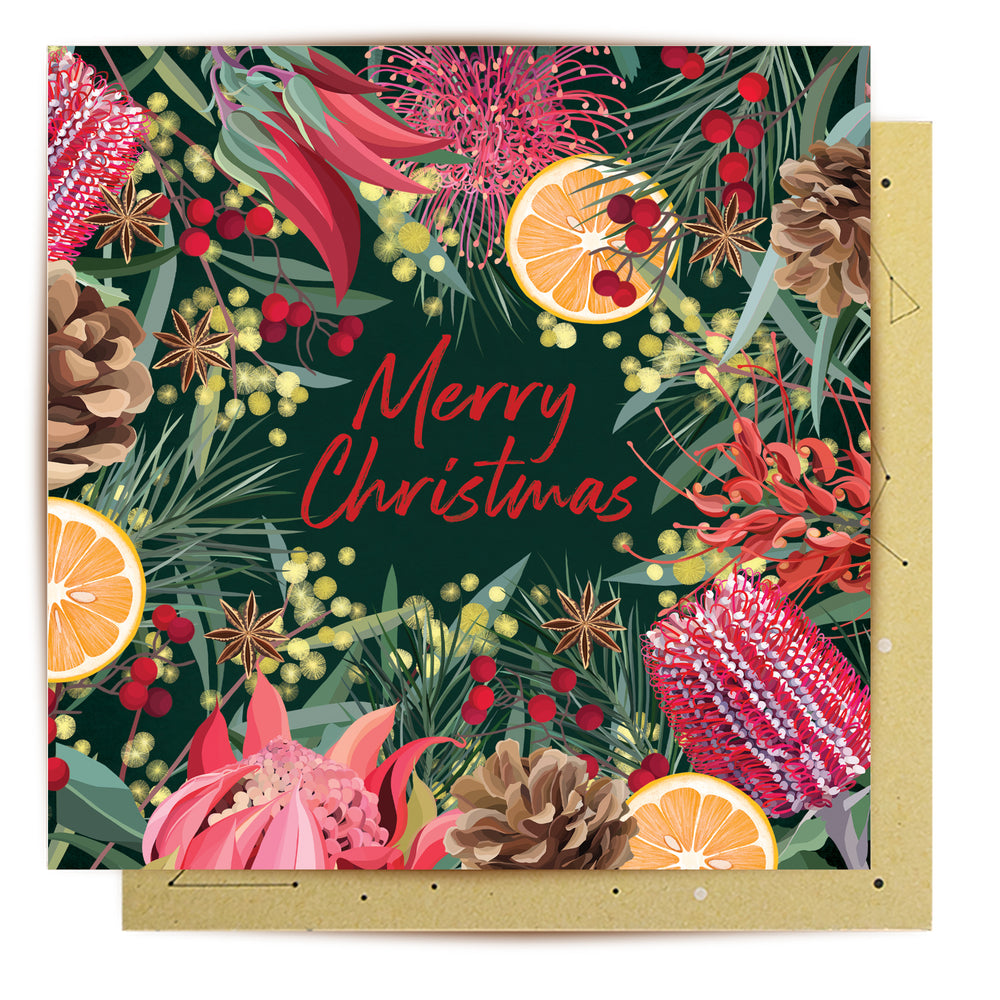 Greeting Card Festive Florals