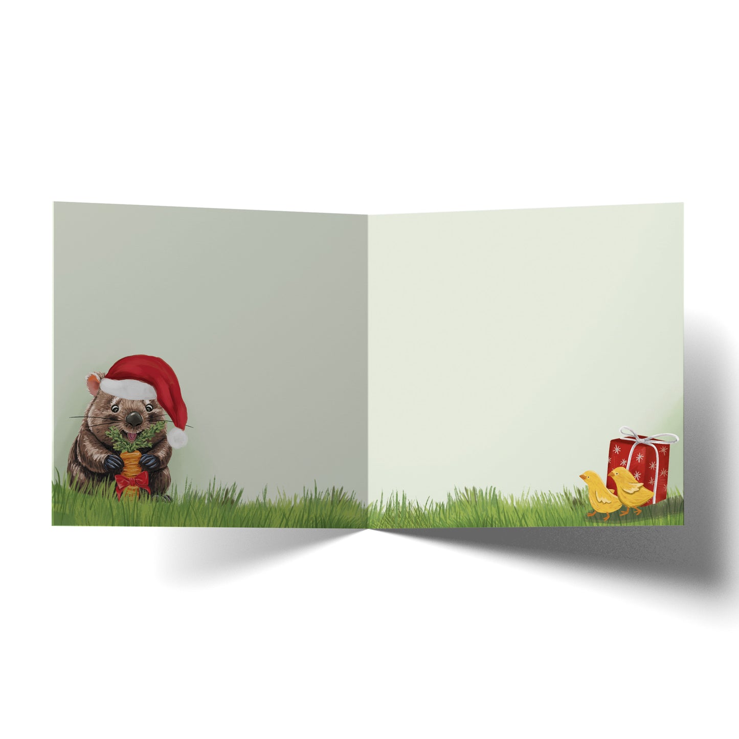 Greeting Card Santa Wombat