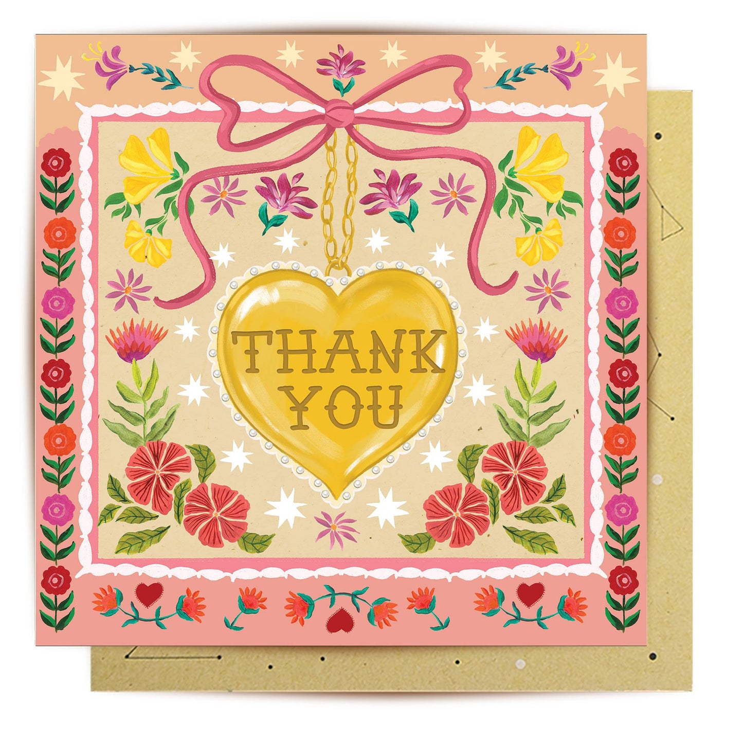 Greeting Card Thank you Charm