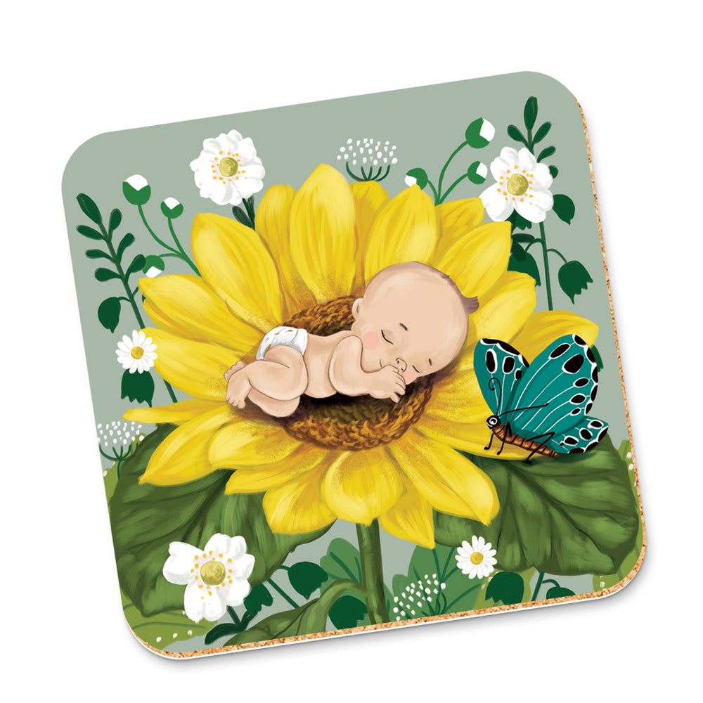 Corky Coaster Baby Flower