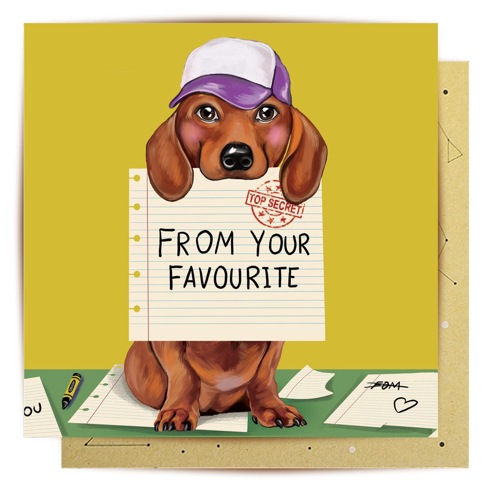 Greeting Card Favourite Child Dachshund