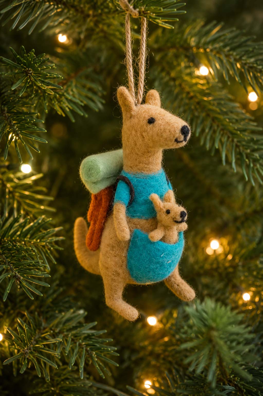 Felt Ornament Kangaroo With Baby