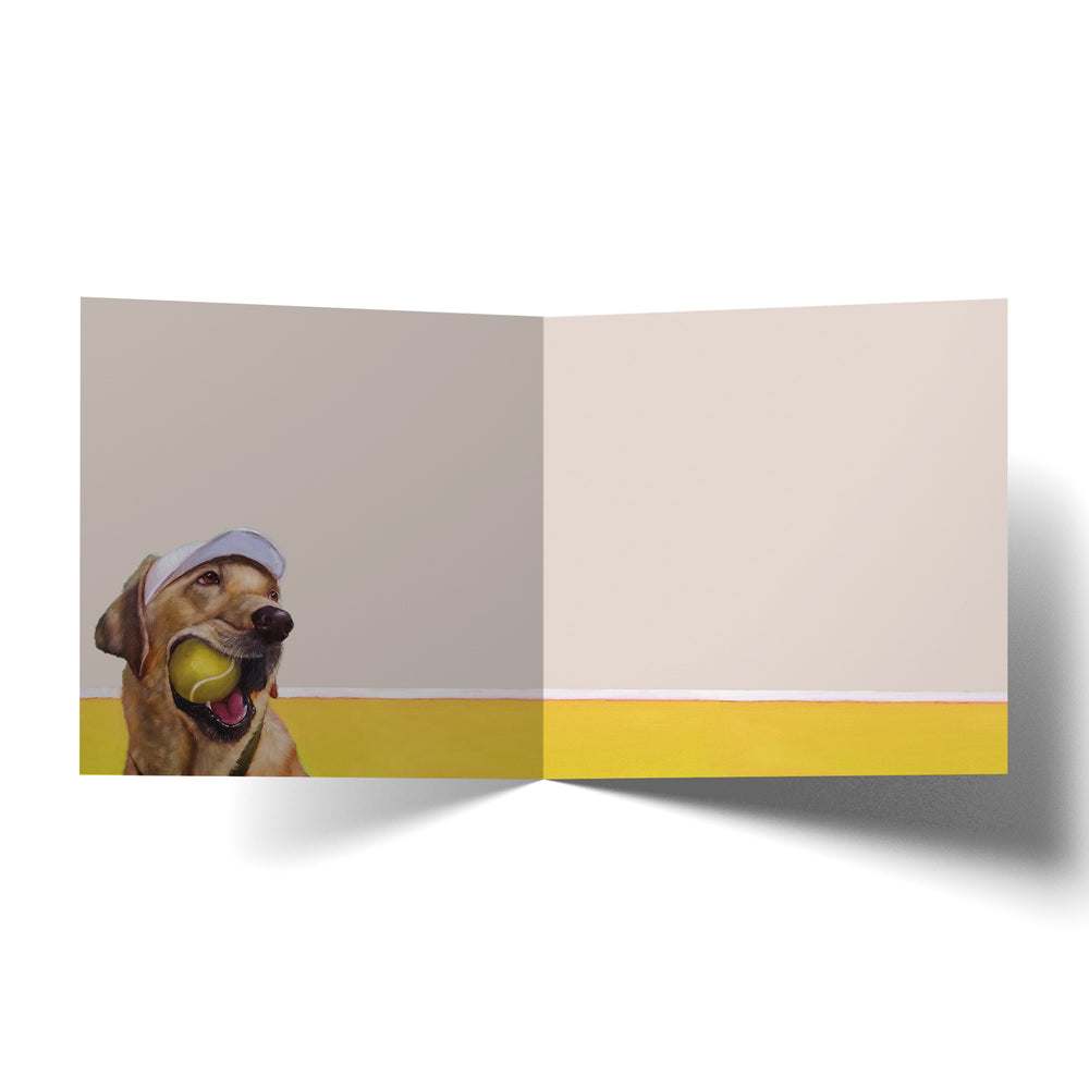 Greeting Card Labrador Tennis