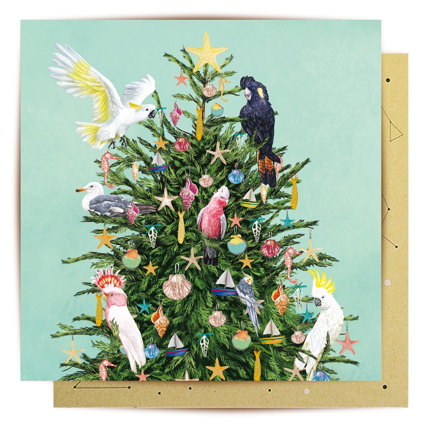 Greeting Card Coastal Christmas Tree