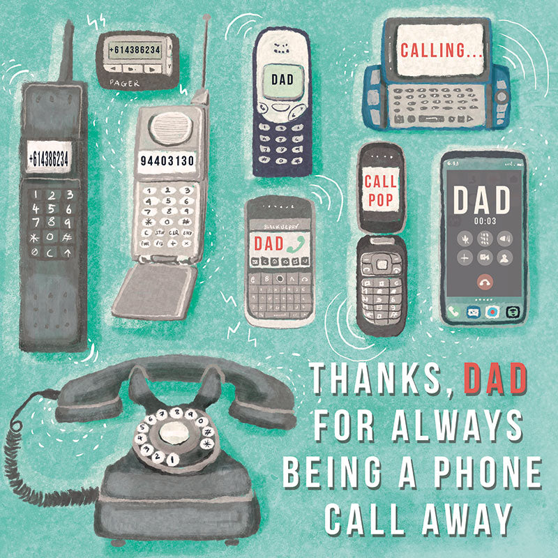 
                      
                        Greeting Card Dad Phones
                      
                    