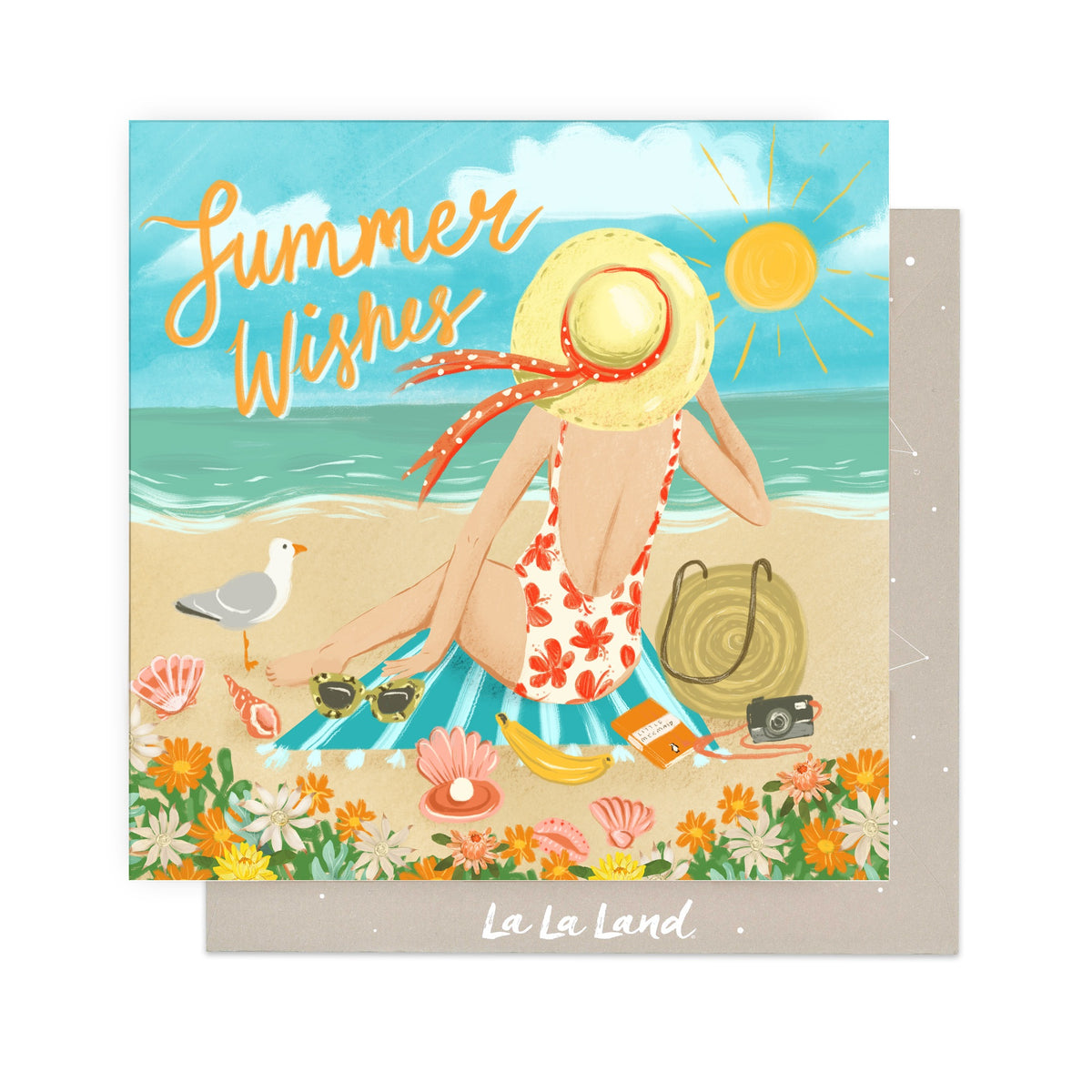 Greeting Card Summer Wishes Beach