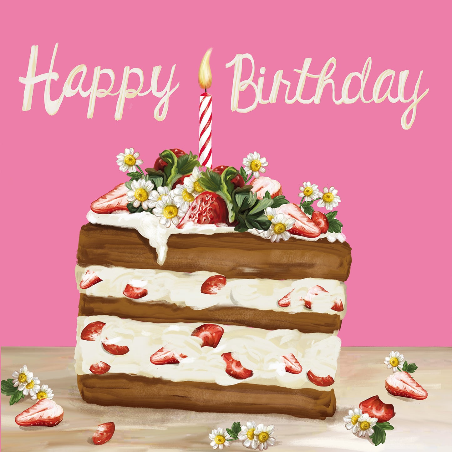 Greeting Card Strawberry Cake