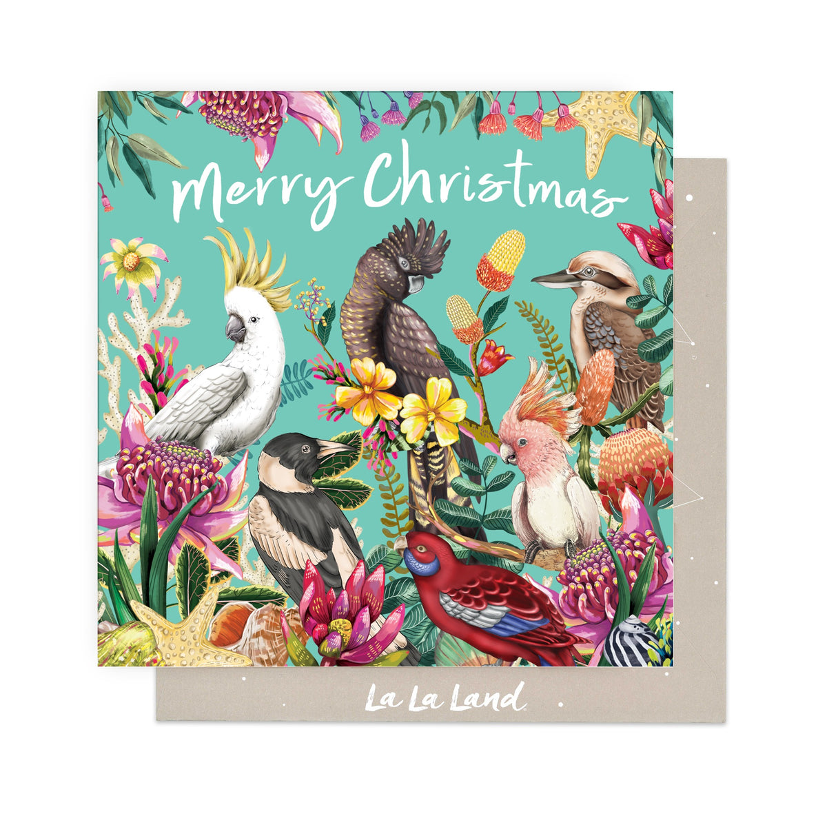 Greeting Card Floral Paradiso Merry Christmas
