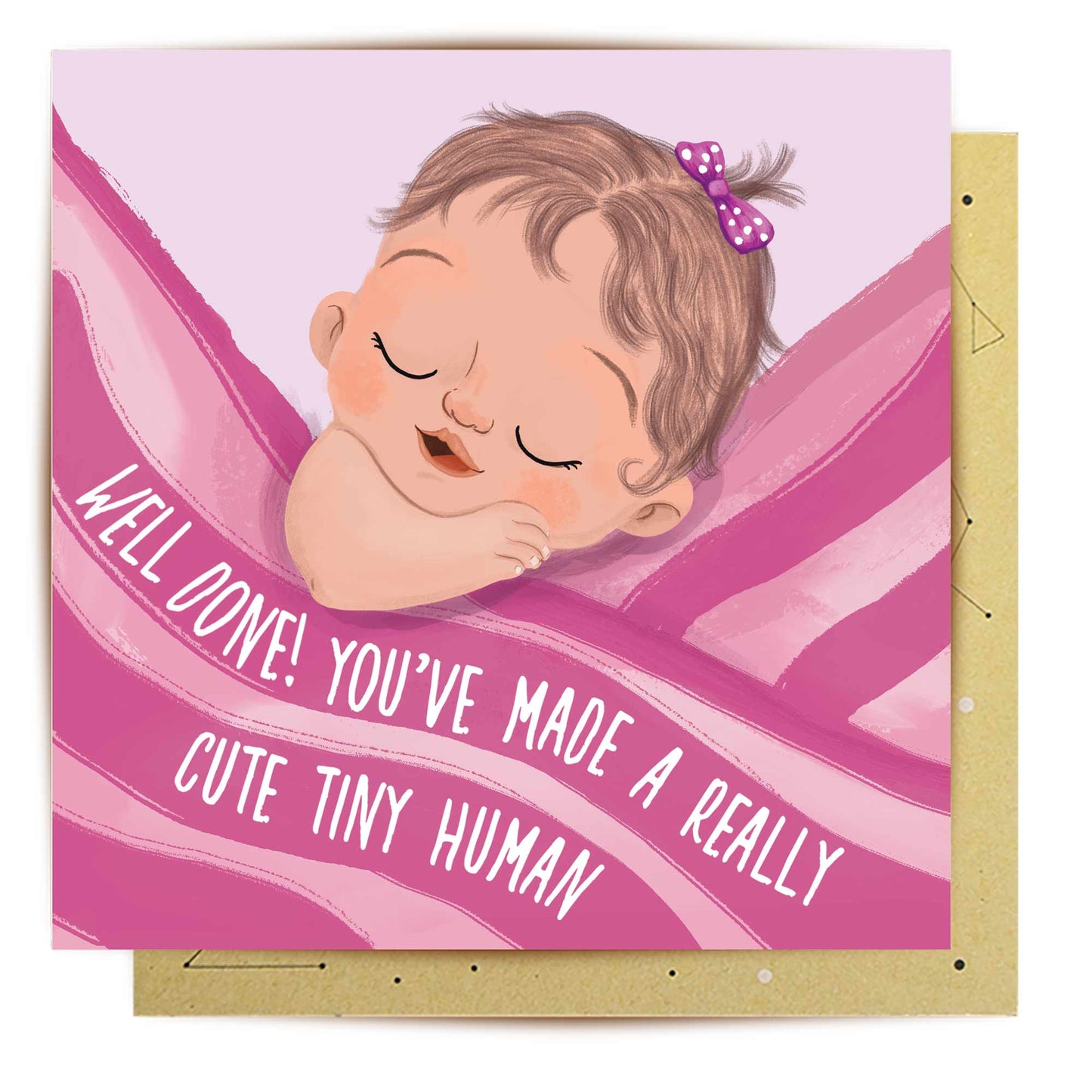 Greeting Card Cute Little Human Girl