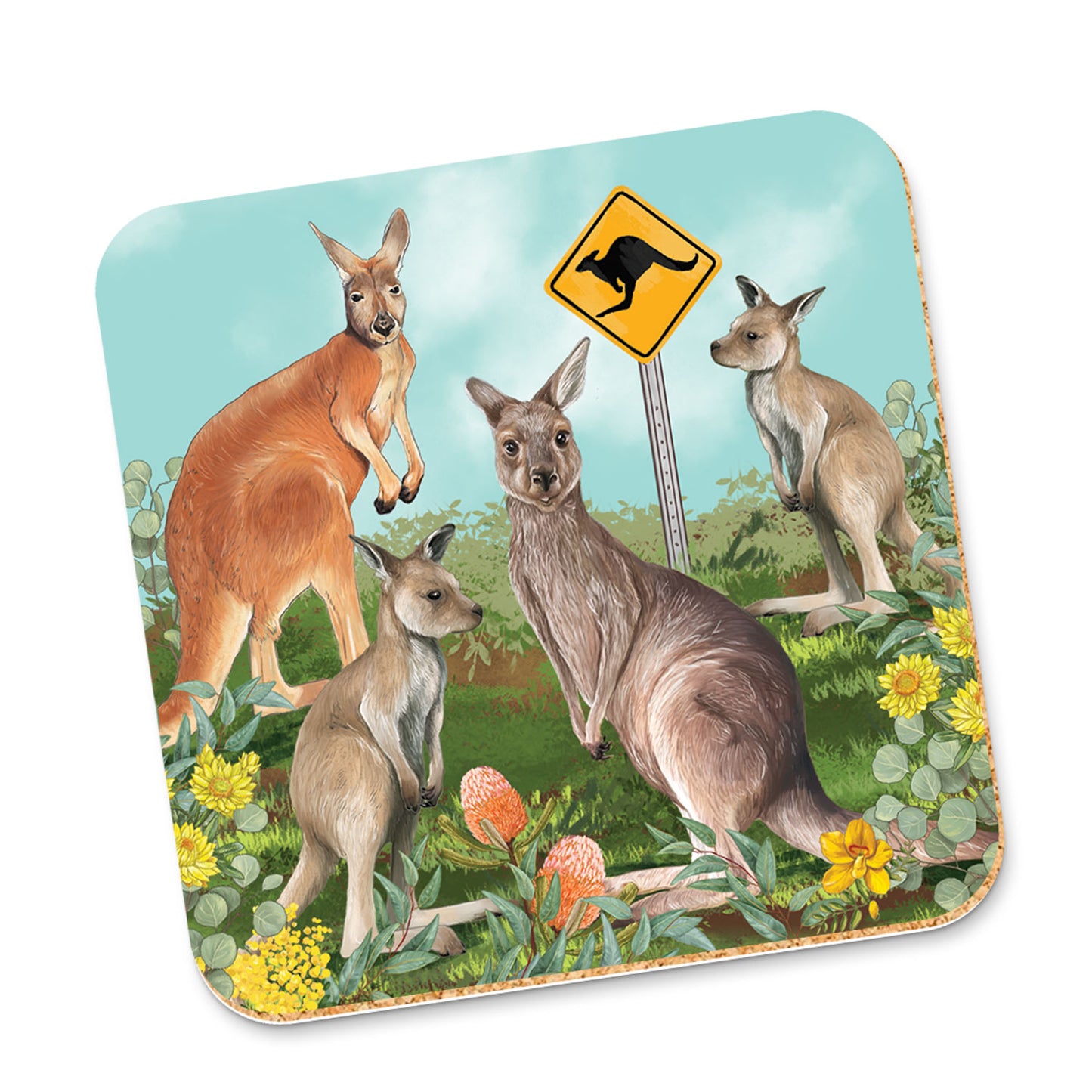 Corky Coaster Kangaroos In The Wild
