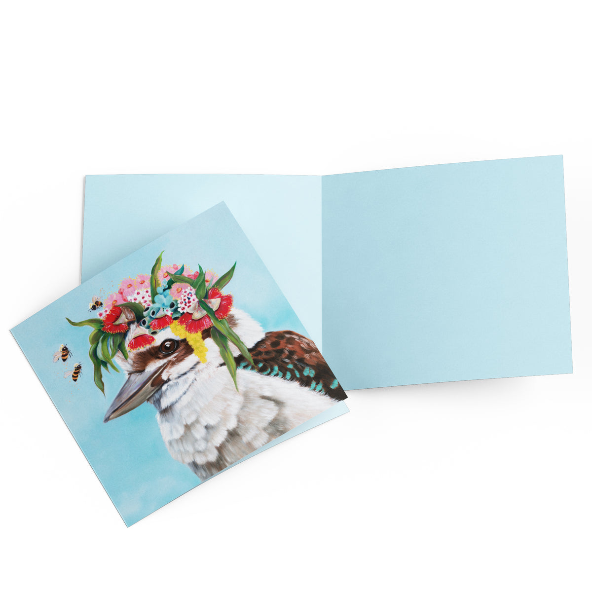 Greeting Card Kookaburra and bees