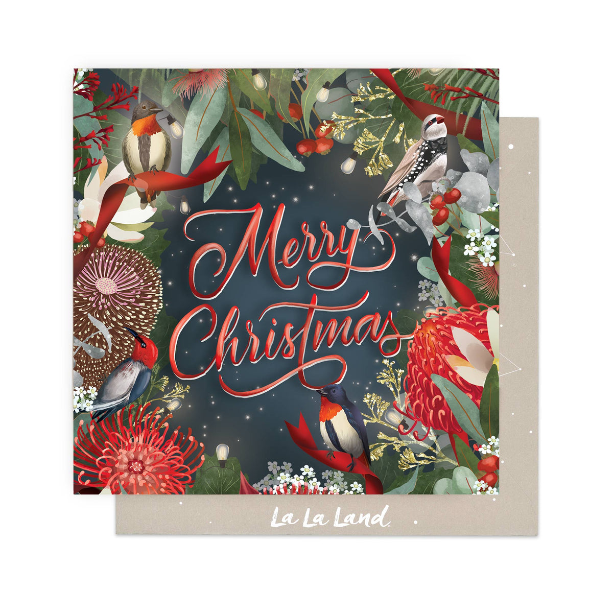 Greeting Card Bush Blooms XMAS 1