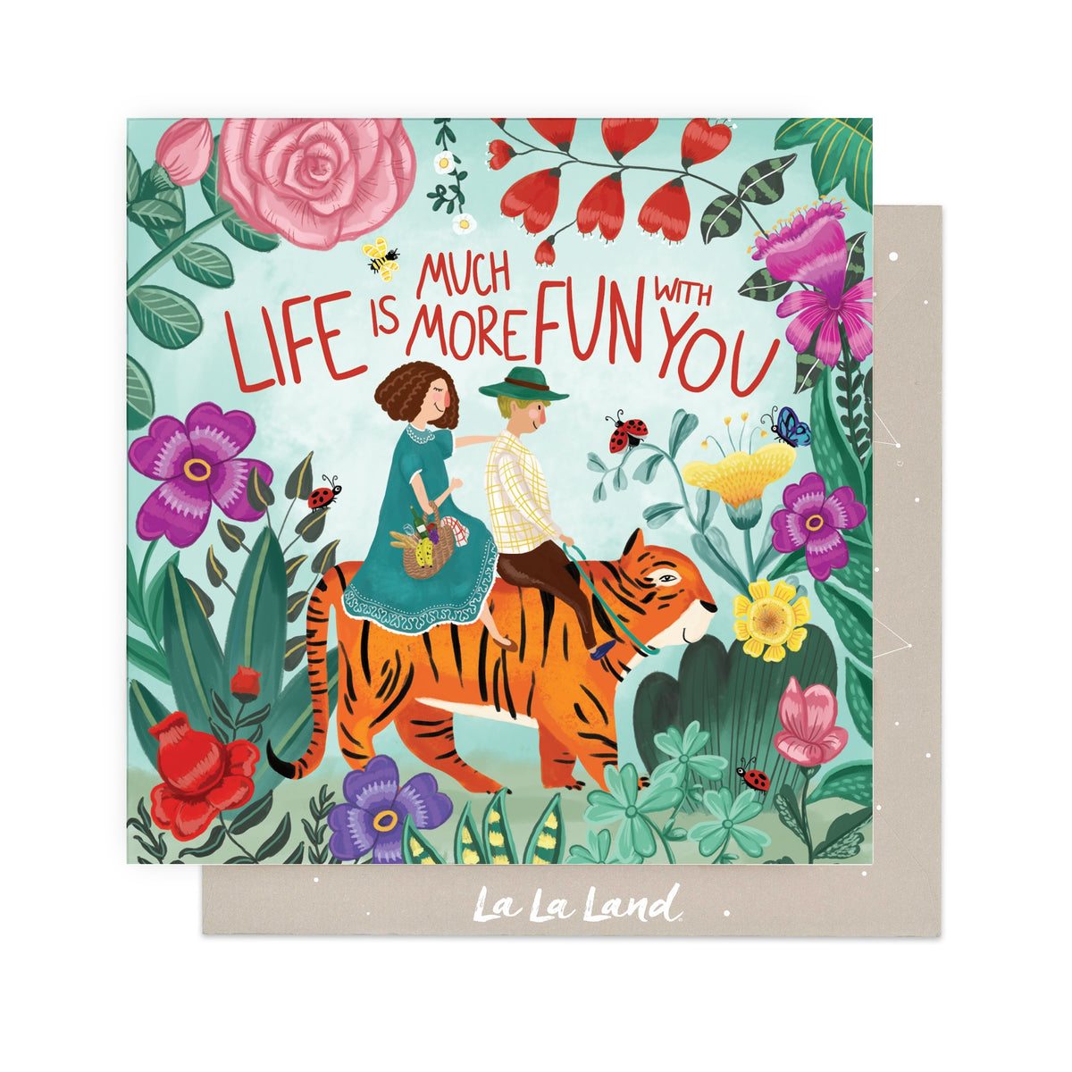 Greeting Card Tiger Picnic