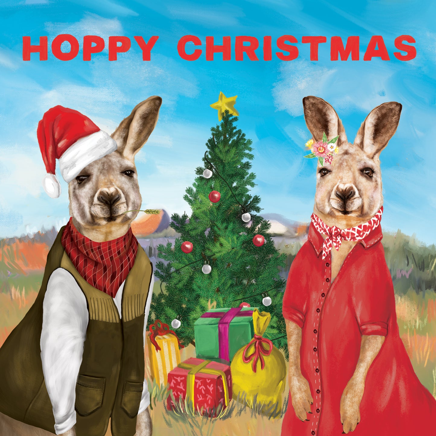 Greeting Card Hoppy Christmas