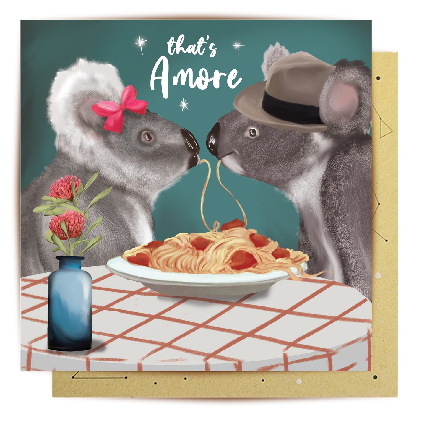 Greeting Card Koala Dinner For Two