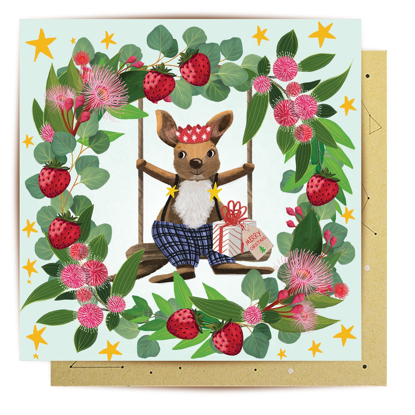 Greeting Card Bush Party Kangaroo