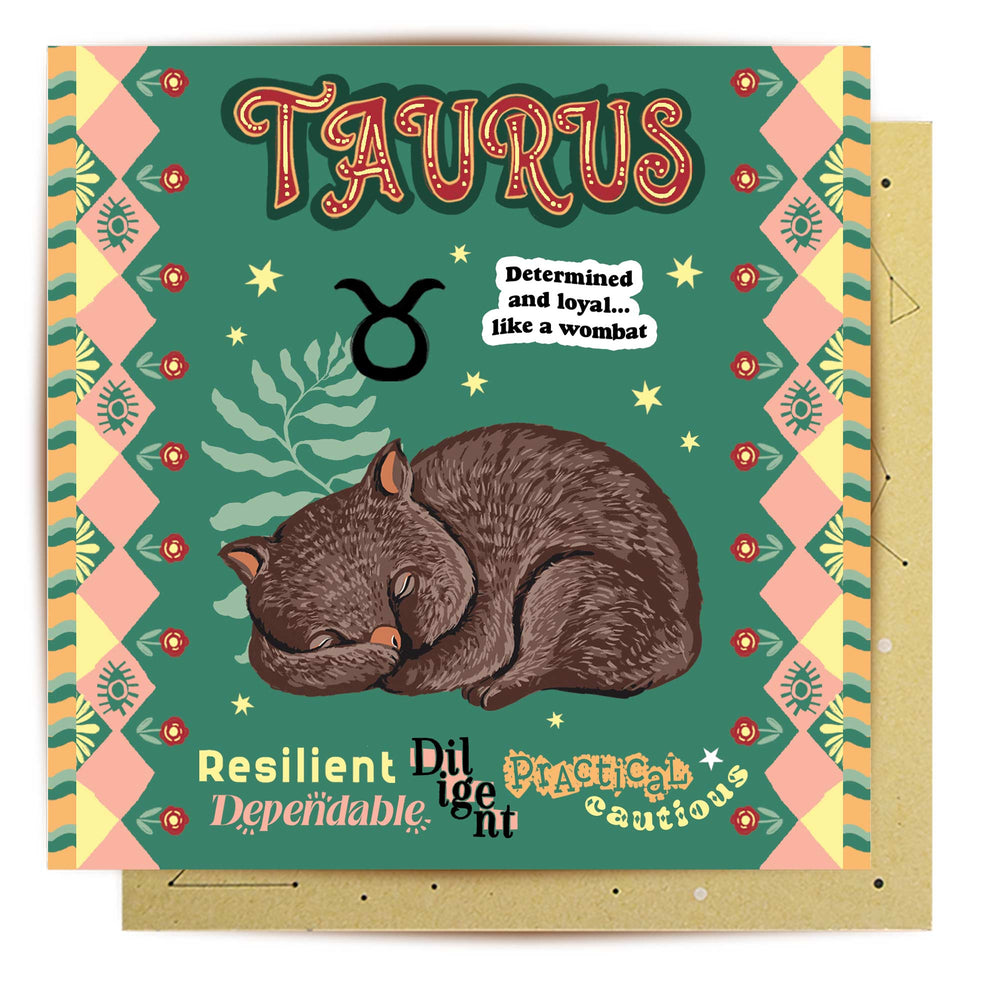 Greeting Card Aussie Astrology Taurus 20th Apr - 20th May