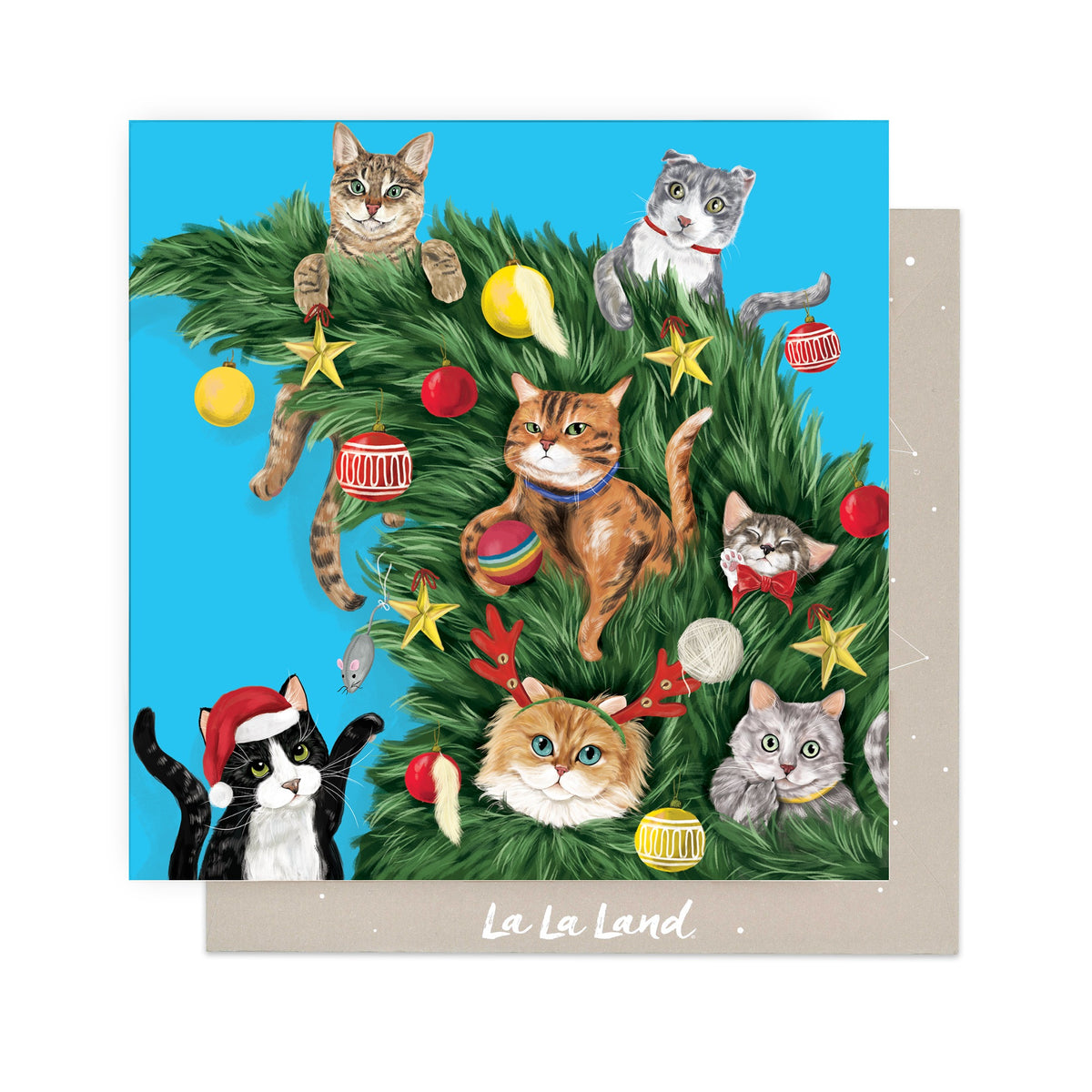 Greeting Card Cat Lovers Tree
