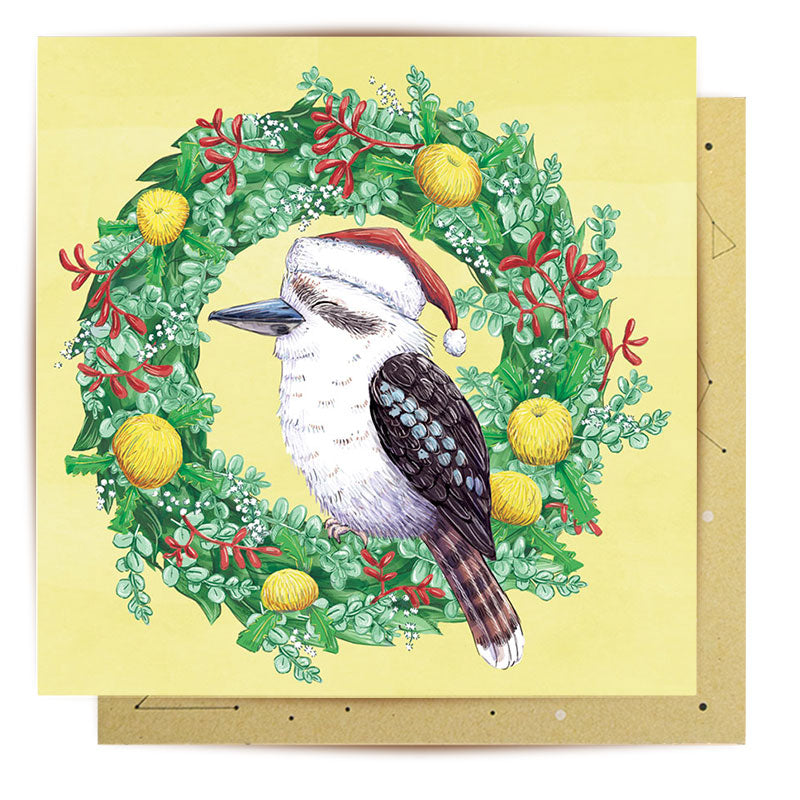 Mini Card Kookaburra Wreath