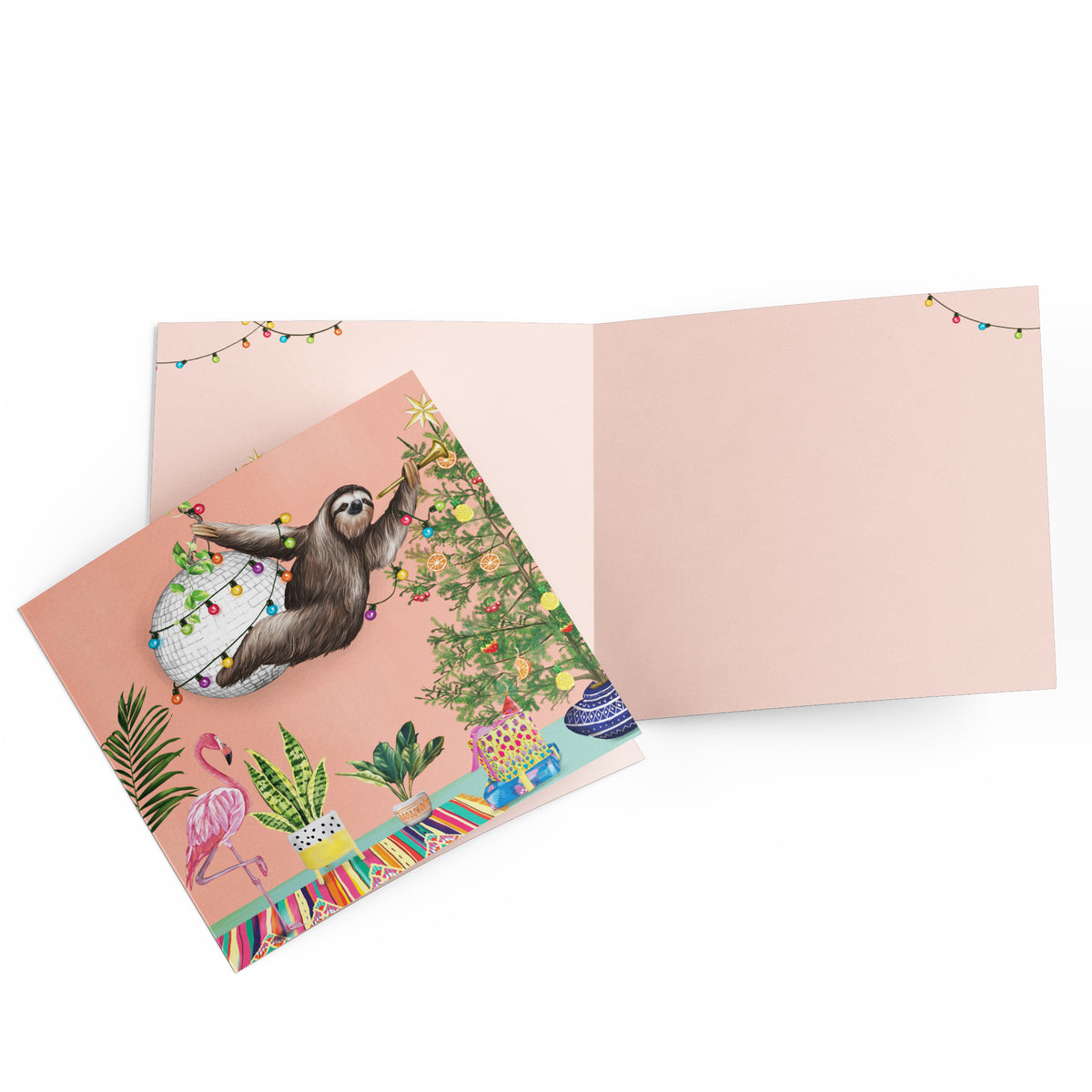 Greeting Card Tropical Abode Sloth