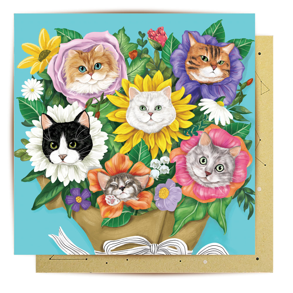 
                      
                        Greeting Card Cat Bouquet
                      
                    