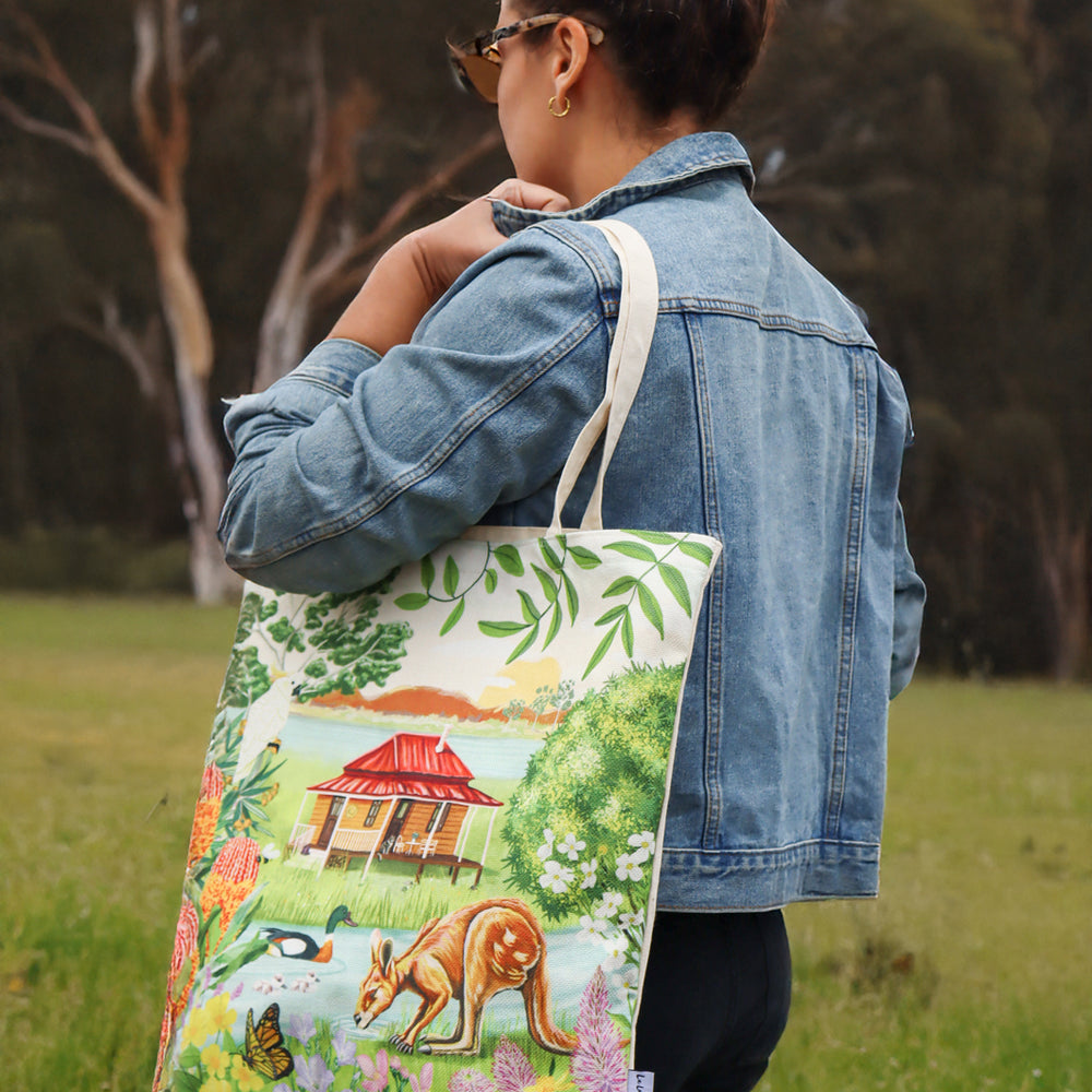 Shopping Tote Garden Giggles River