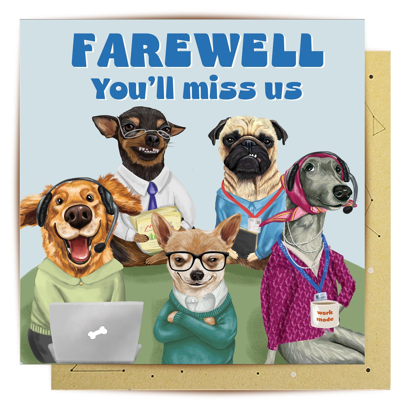 Greeting Card Dogs Leaving