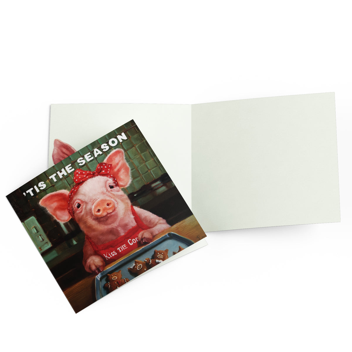 Greeting Card Baking Christmas Pig