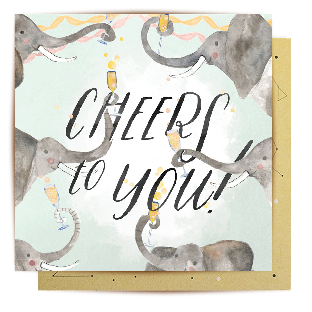 Greeting Card Elephant Cheers