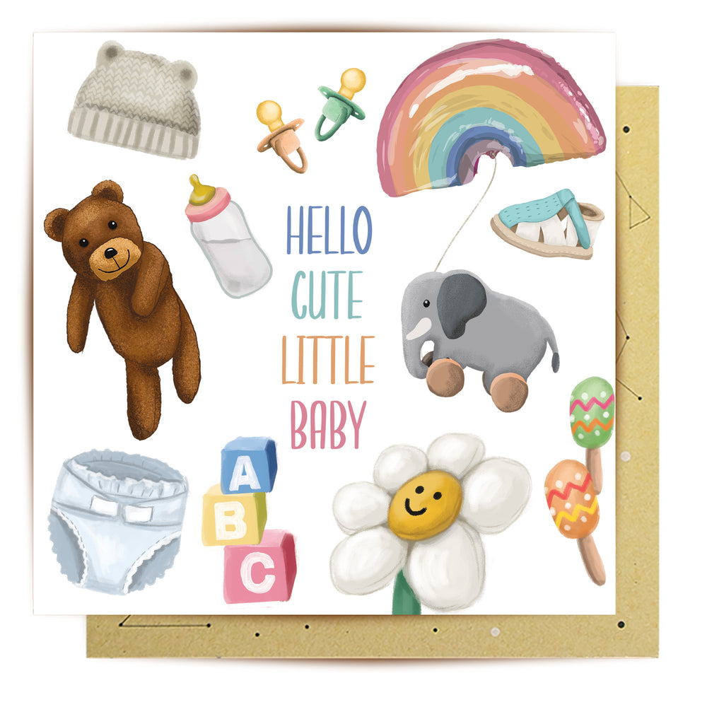 
                      
                        Greeting Card Hello Cute Little Baby
                      
                    