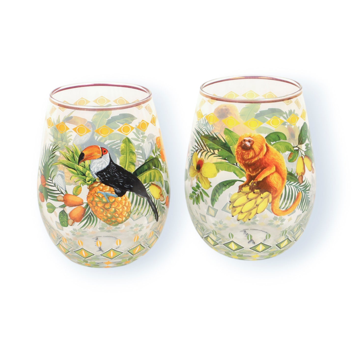 Glass Tumbler Large Set Brazilian Summer (Set of 2)