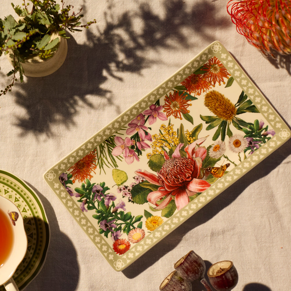 Large Ceramic Tray Botanical Blooms