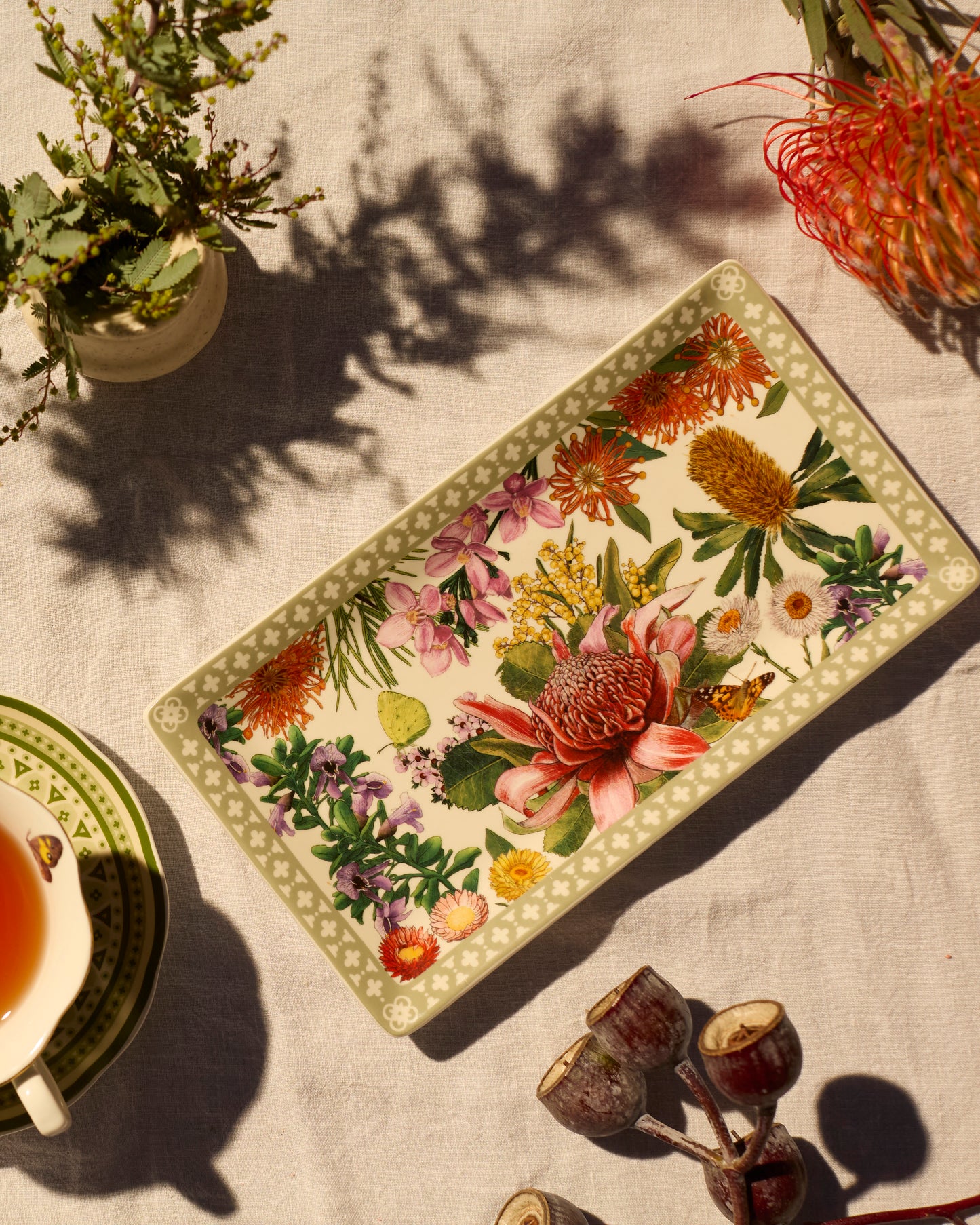 Large Ceramic Tray Botanical Blooms