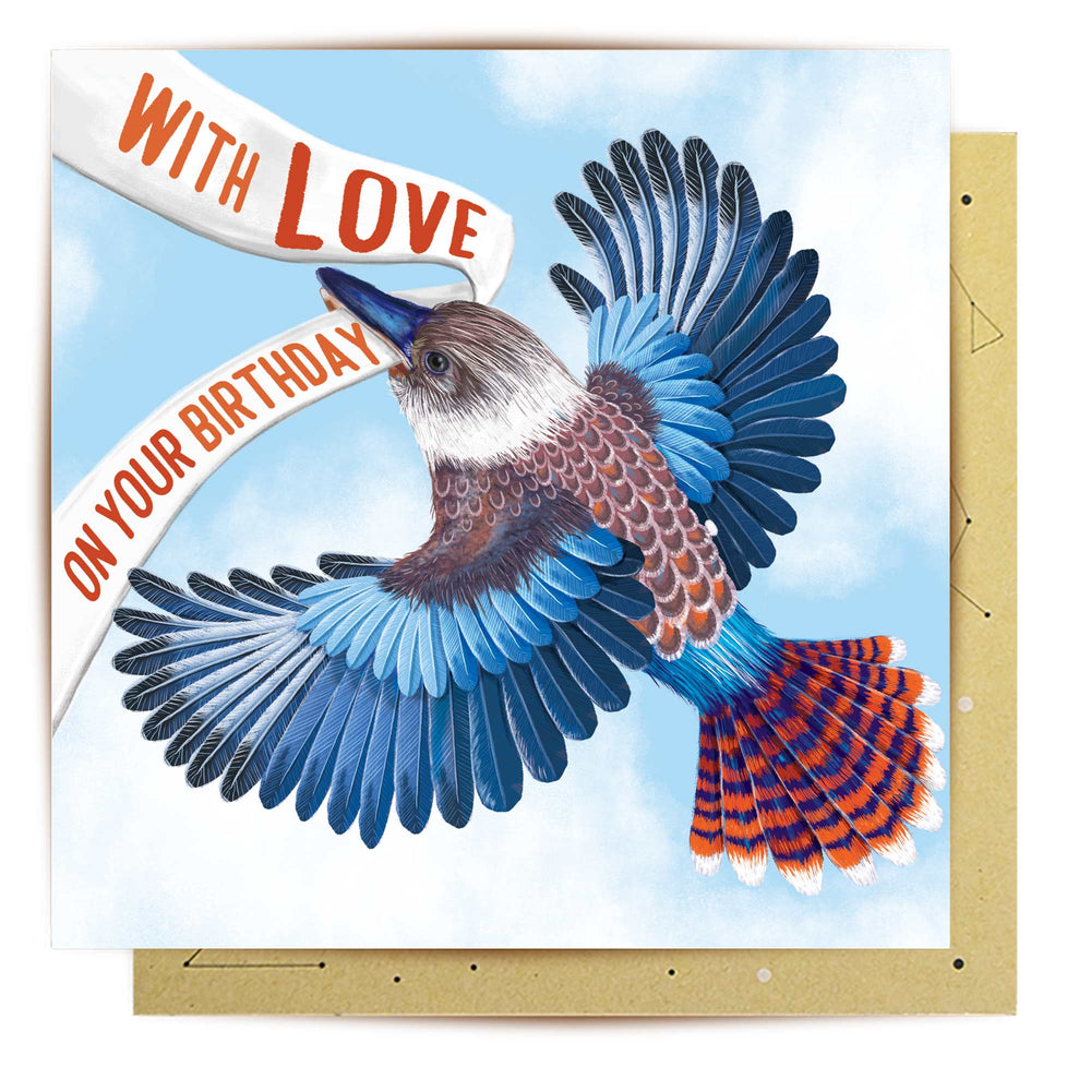 Greeting Card With Love Kookaburra