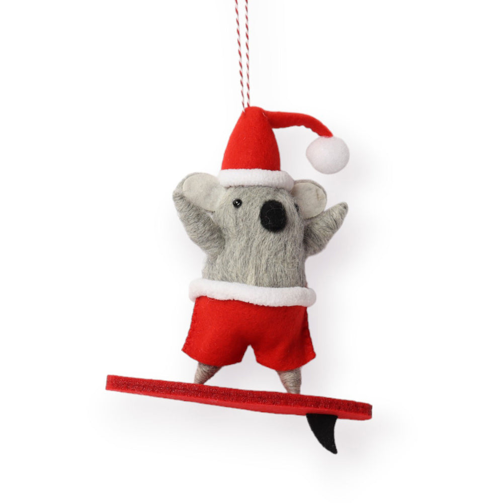 3D Bauble Felt Surfer Koala