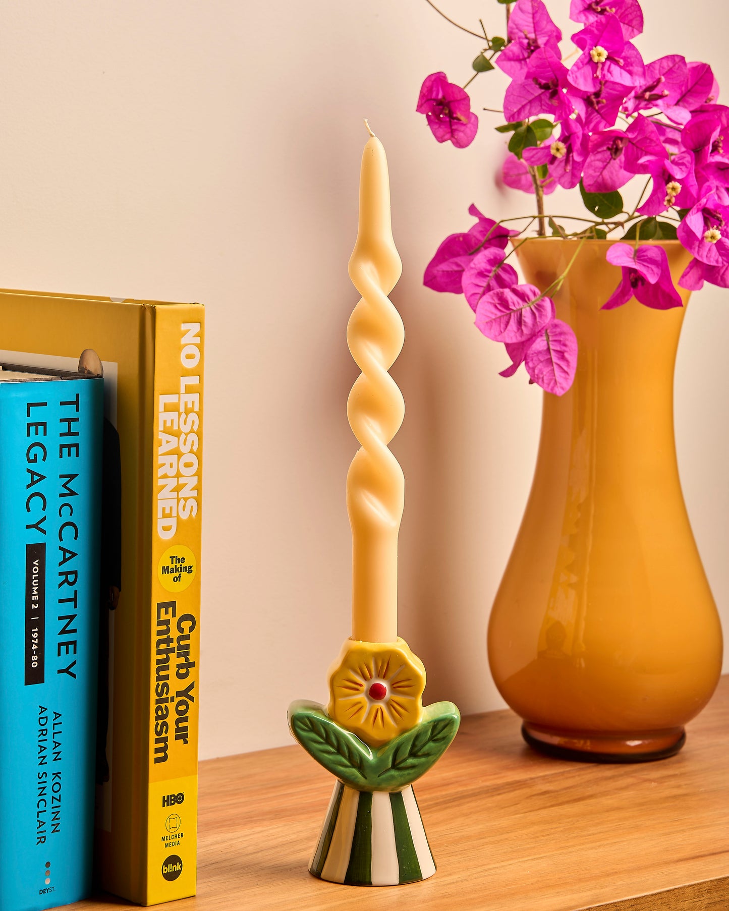Retro Folk Stoneware Candle Holder