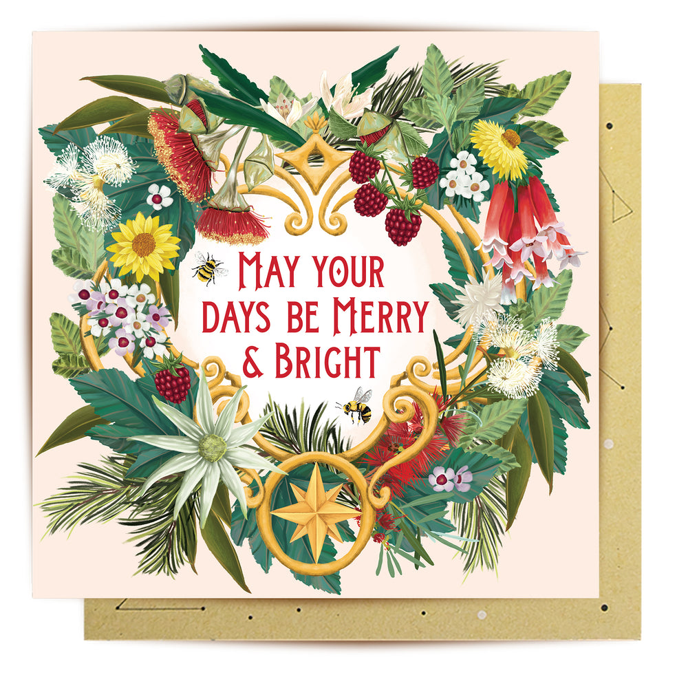 Greeting Card Merry And Bright Christmas