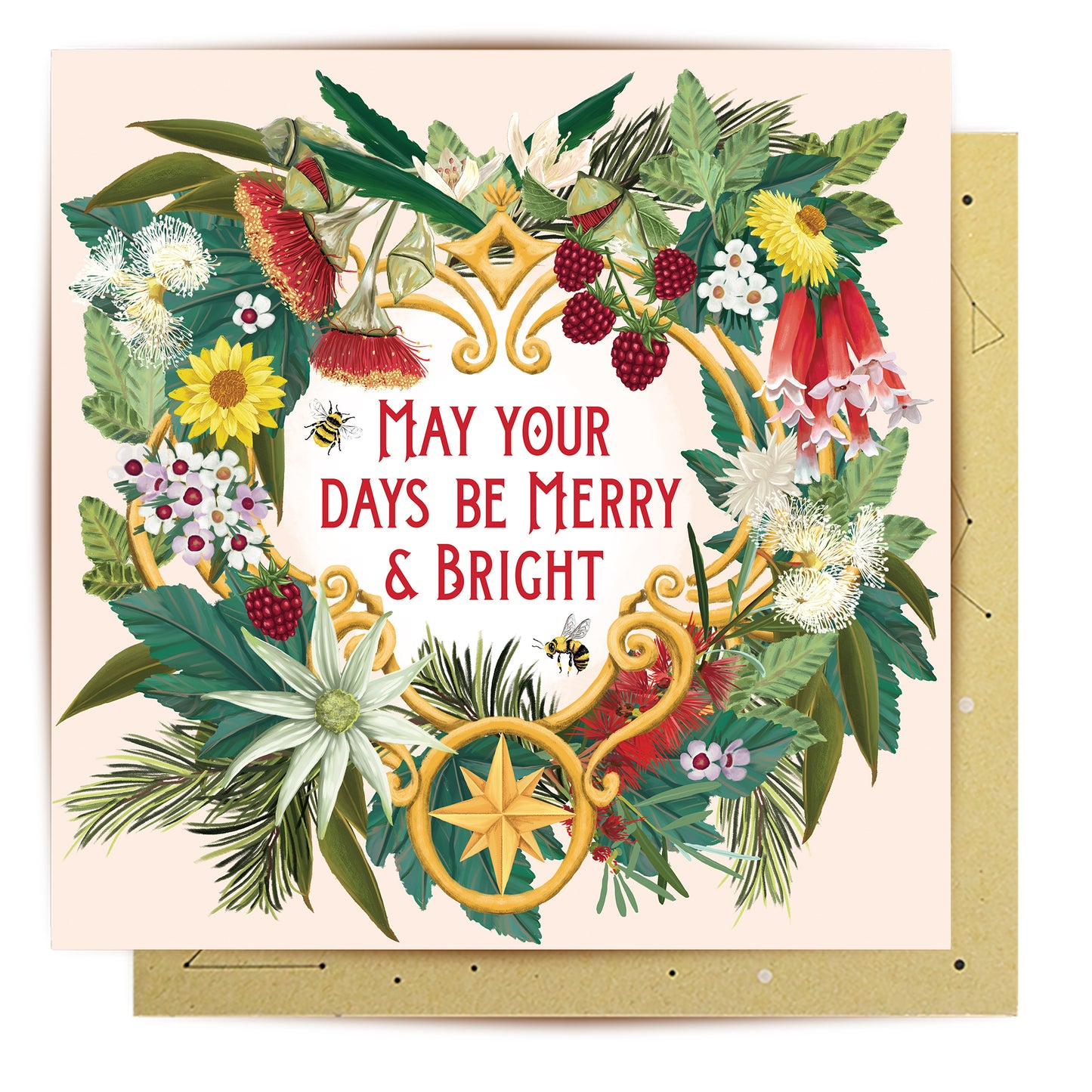 Greeting Card Merry And Bright Christmas