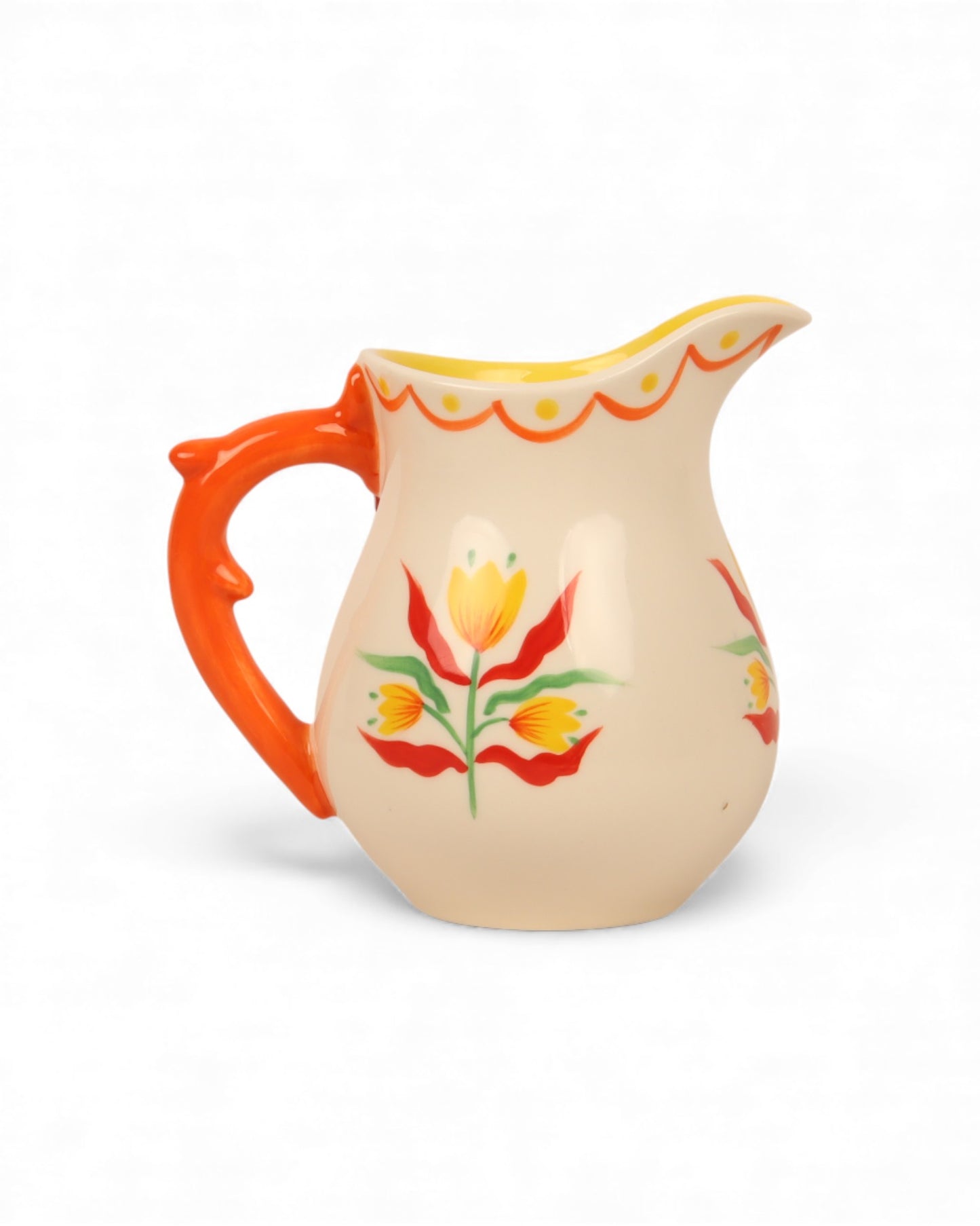 Retro Folk Stoneware Milk Jug