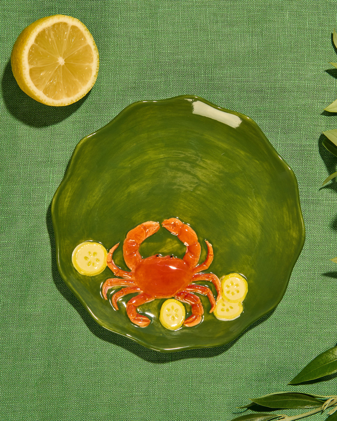 Seaview Stoneware Crab Plate