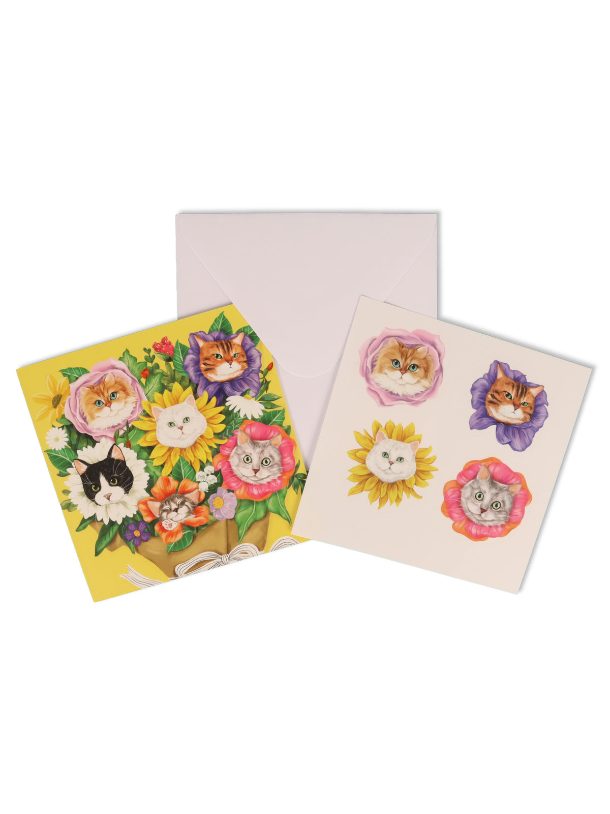 Sticker Card Cat Bouquet