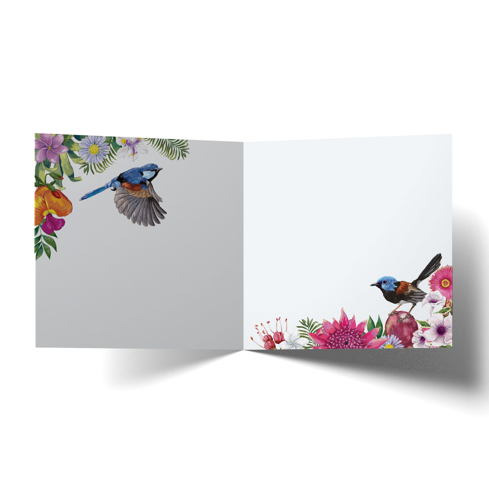 Greeting Card Fairy Wrens Love