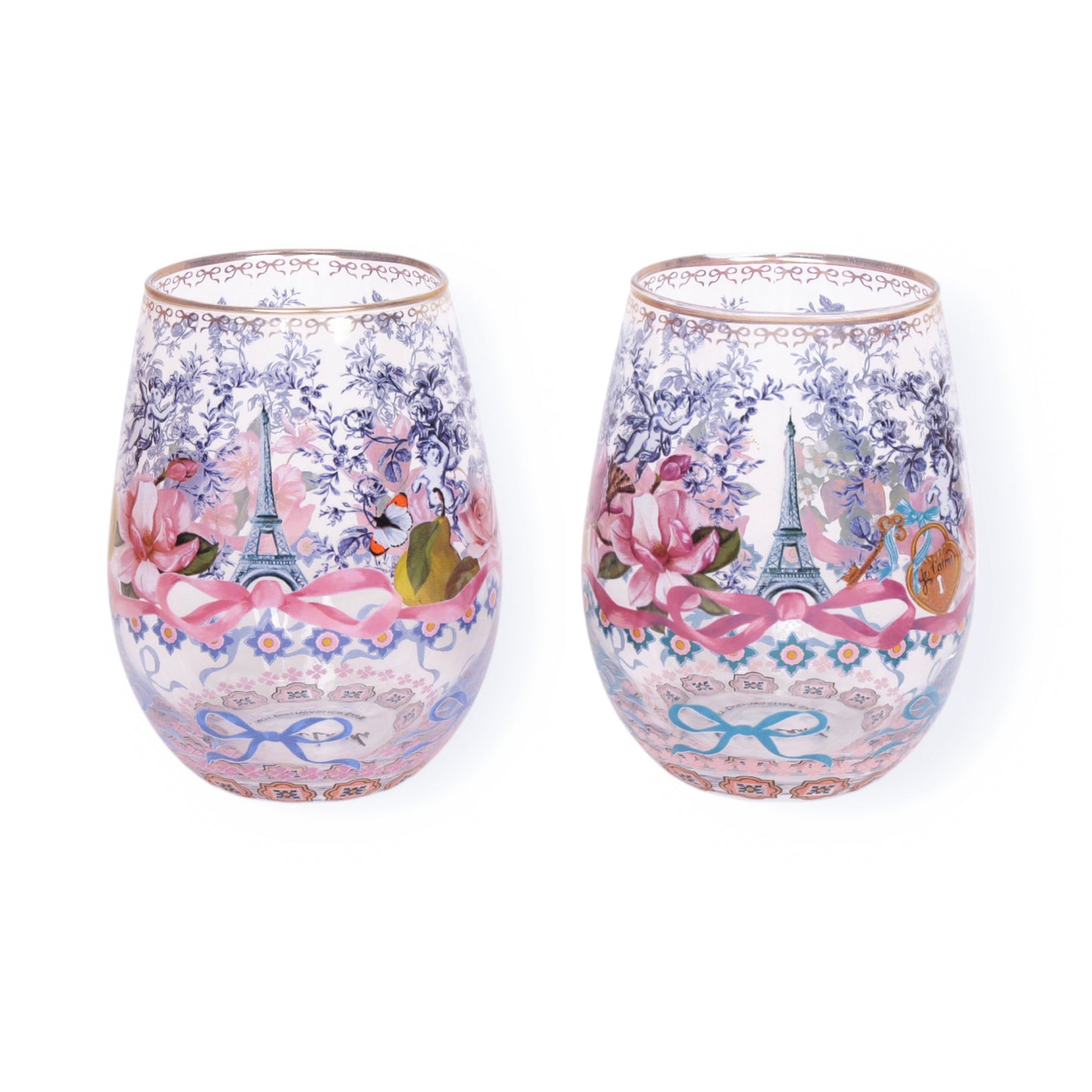 Glass Tumbler Large Je t'aime Paris (Set of 2 glasses)