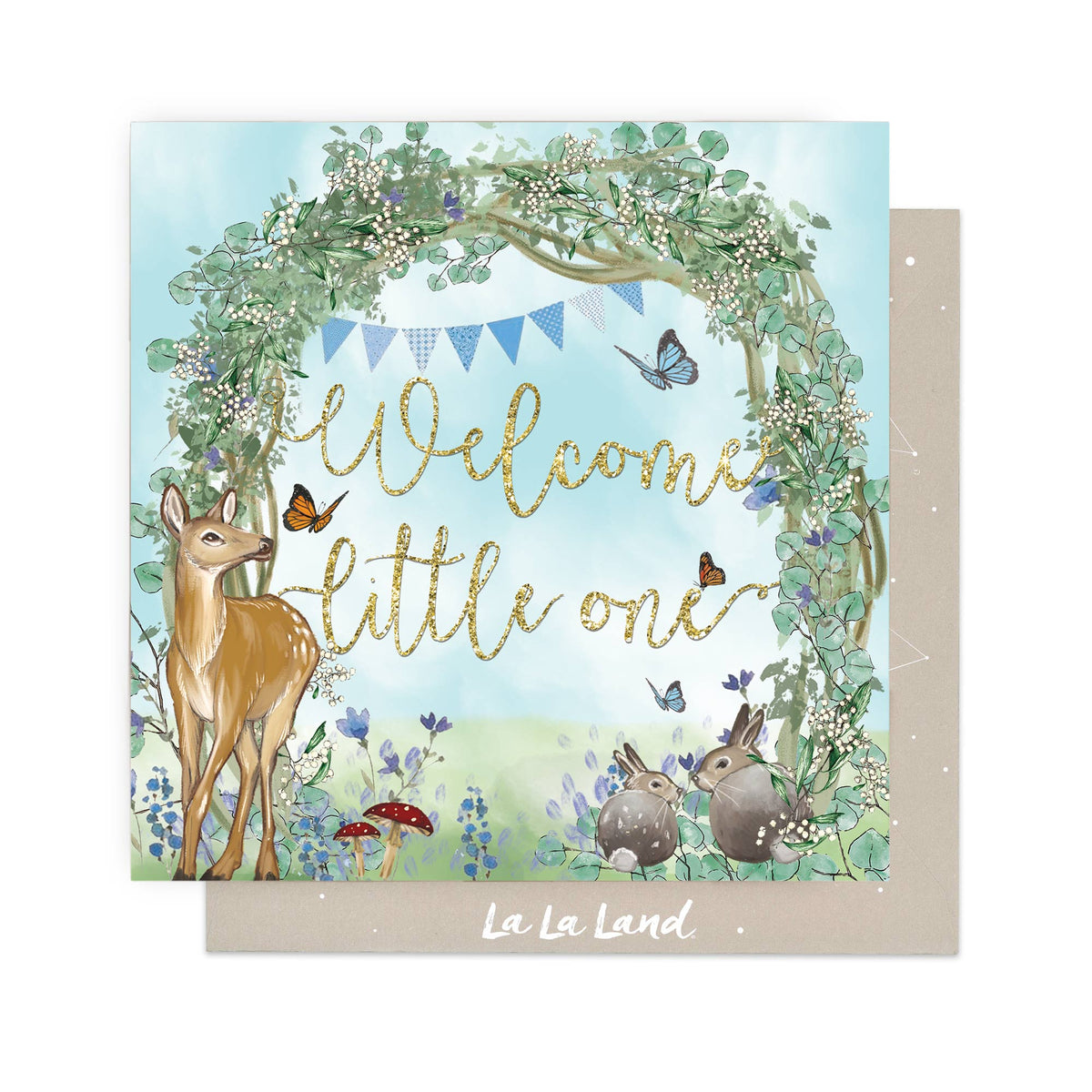 Greeting Card  Welcome Baby Blue