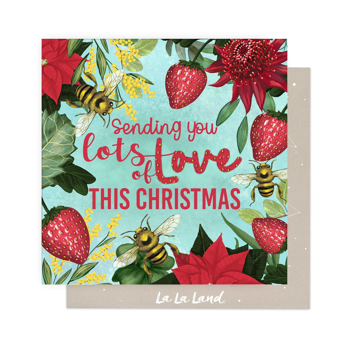 Greeting Card Xmas Bees