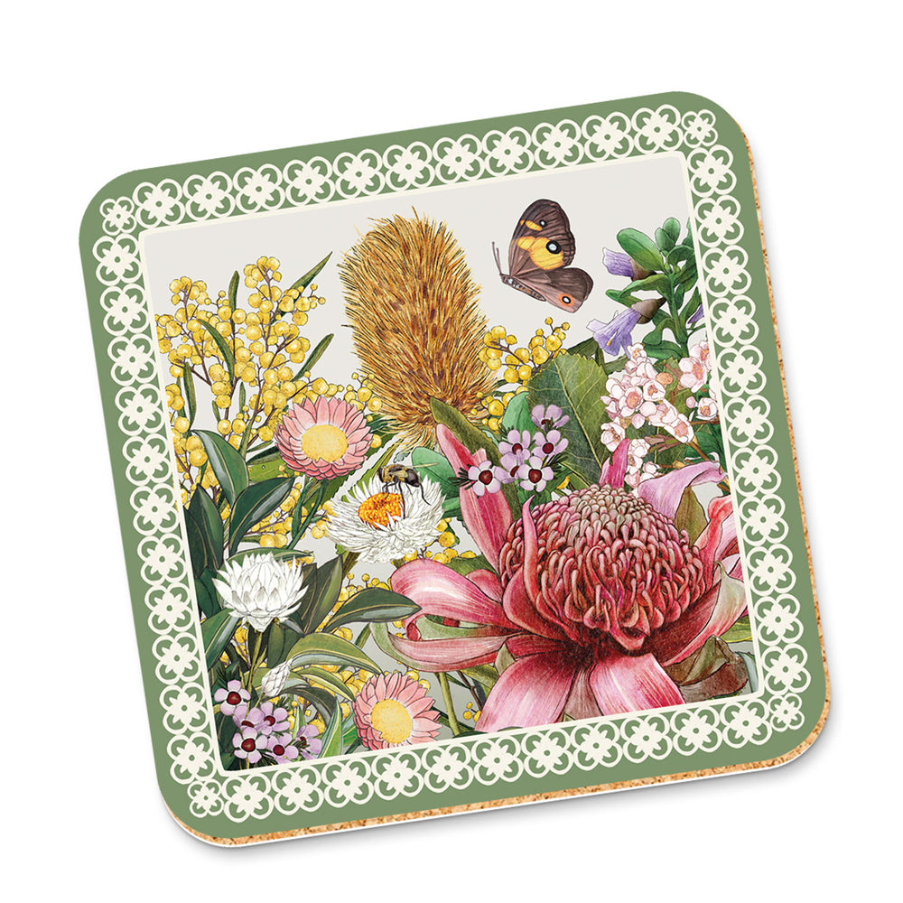Corky Coaster Botanical Blooms