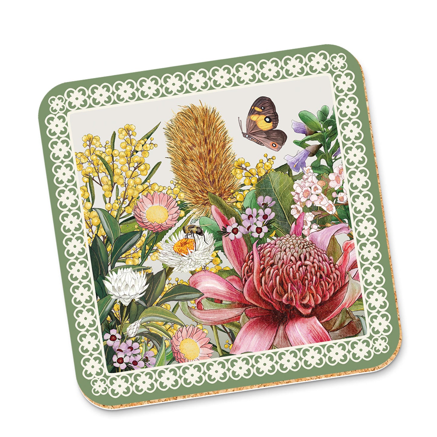 Corky Coaster Botanical Blooms