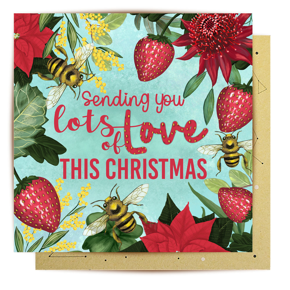 Greeting Card Xmas Bees